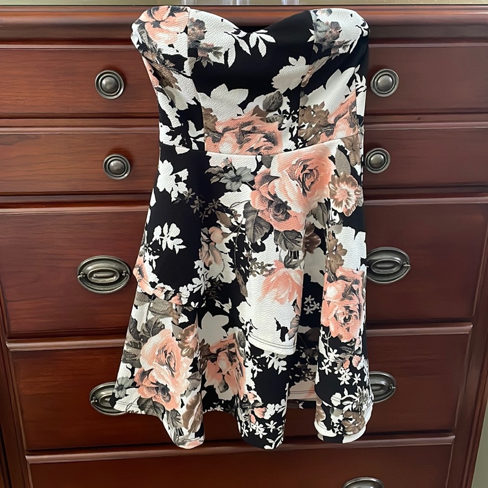 Black and Pink Floral Dress